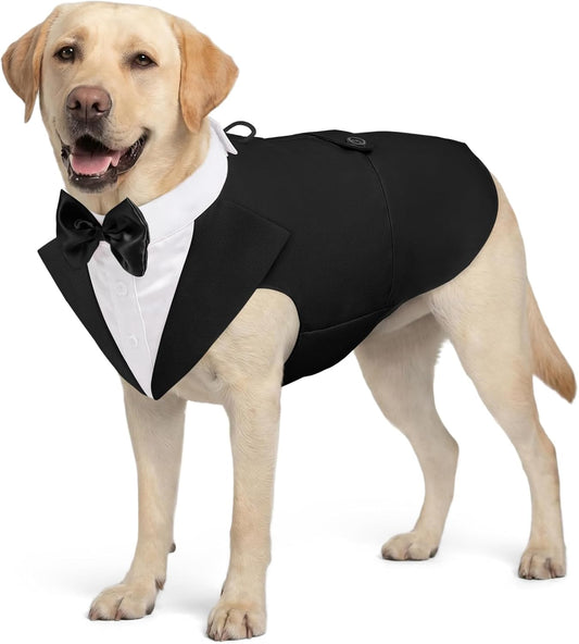 AOFITEE Dog Tuxedo for Large Dogs, Formal Dog Suit and Bandana Set, XL