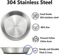 2 Pack 304 Stainless Steel 6" Shallow Wide Cat Bowls for Food and Water