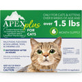 Apex Plus Cat Flea and Tick Treatment | 6-Month Supply, Over 1.5 lbs | Flea Treatment for Cats & Kittens | 24-Hour Activation, Waterproof, 30-Day Protection