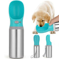 Portable Dog Water Bottle, 14 OZ, Stainless Steel Leak Proof Puppy Water Dispenser with Drinking Feeder for Pets Travel, Walking, Hiking and Outdoor Activities