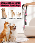 Hands Free Double Dog Leash for Two Dogs, No Tangle 360° Swivel Fit for Small and Medium Breeds, Adjustable Split Leads 
