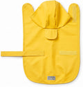 HUDSON HOUND Dachshund Raincoat - Waterproof & Windproof Dog Jacket for Long Weiner Dogs, Adjustable Fit, Harness Hole - Yellow, Small