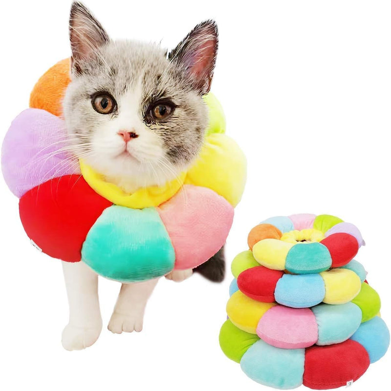 Cat Small Dog Recovery Collar, Cute Neck Cone After Surgery, Adjustable Pet E Collar, Wound Healing Protective Cone Surg