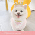 Princess Dog Crown Hat Scarf Set, Dog Birthday Hat Dress Outfit, Wedding Party Supplies for Girl Cats and Small Mini Dog