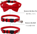 Cat Collar Breakaway with Bell and Removable Bow Tie Safety Buckle Velvet Adjustable 7-11 inches for Kitten Cats