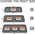 Feedoo Pet Feeding Mat [Warped Resistant Raised Edge], Water-Proof Silicone Placement for Food Water Bowls, Anti-Slip Ba