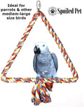 Large Bird Rope Perch Triangle Swing Toy Multicolor 12 Inch