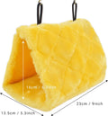 Pet Bird Nest Hammock Hanging Cave Cage Plush Snuggle Happy Hut Tent Bed, Yellow