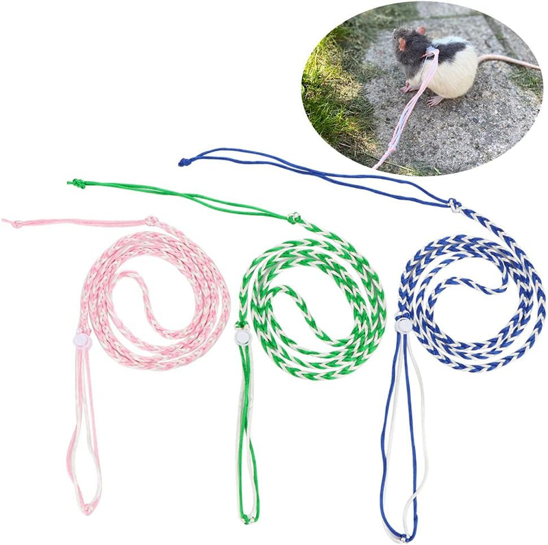 3 Pack Adjustable Hamster Leash Harness, Walking Lead for Small Animals