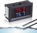 IS Icstation Digital Thermometer, Car Auto Temperature Gauge Sensor, DC 4-28V Fahrenheit Dual Display, Monitor with 2 NT