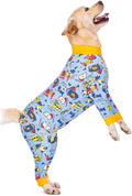 Dog Surgery Recovery Suit Female Male for Dogs After Surgery Medium Large Dogs Onesie Dog Pajamas Pjs Clothes (Blue Cart