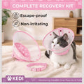 Cat Cone Collar After Surgery to Stop Licking, Escape-Proof, Pink Medium