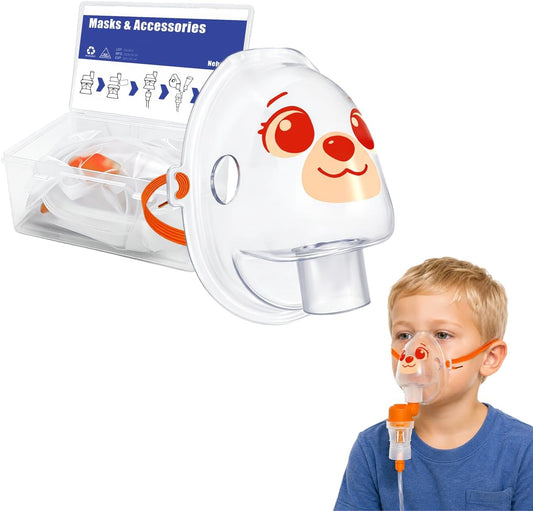 2-Pack Pediatric Fire Dog Printed Masks, Includes PP Storage Case