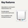 Amazon Basics Adjustable Plastic Dog and Cat Door with 4 Way Lock, Small, 7.5’’ x 7.4’’ x 2.24’', White