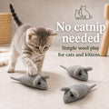 Earthtone Solutions Cat Mouse Toy - 3 Felted Wool Mouse Toys Without Catnip for Indoor Cats and Kittens - Large Handmade Mice