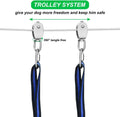 XiaZ Dog Tie Out Cable, 100ft Dog Trolley Runner Cable for Dogs up to 250lbs, Pet Lead for Yard, Camping, Outdoor, with 8 Ft Nylon Bungee Runner, Cable Sling to Protect Trees