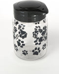 Lixit® Dog Treat Plastic Jar - Airtight Food and Treat Storage Jars for Dogs, Cats, Small Animals and Birds - Made in USA (Paw Prints - Gray, 64 Ounce)