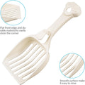 Depets Cat Litter Scoop, Litter Scoop with Wide Slats, Kitty Litter Scooper for Pine Pellets, Durable Plastic Litter Sifter Scoop - Designed for Easy Sifting, Milky White