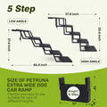 Foldable Dog Car Steps - Upgraded Non-Slip Pet Stairs for Large Dogs, Portable Metal Frame Dog Ramps for High SUV, Truck and Cars, Lightweight Pet Ladder with High Load-Bearing Capacity (5 Steps)