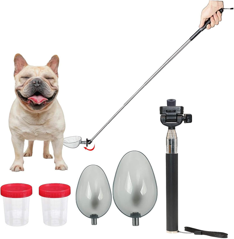 Dog Cat Urine Collector- Telescopic Handled Dog Pee Sample Catcher for Veterinary Supplies, Urine Stick for Small Large 