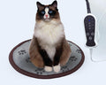 DEOMAN Pet Heating Pad for Small Dogs & Cats - Electric Heated Bed with Timer, Chew Proof, Easy Clean, Round - D16 inch