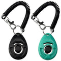 ABSONE Dog Clicker for Training with Wrist Strap, Training Clicker for Puppy, Cat, Potty, Bird, Horse, Pet, Dog Clicker Trainer Training Tools, Behavior Aids, 2 Pack Black and Green