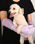 Pet Grooming Glove, Gentle Dog Bathing Shampoo Brush Massage Mitt, Deshedding for Dogs Cats Rabbits Horses 2-Pack (Purpl