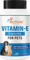 Vitamin E Capsules for Dogs & Cats | Antioxidant Nutritional Support | Supports Skin, Coat & Immune Health | Veterinary 