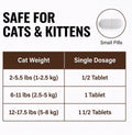 Tapeworm Dewormer for Cats & Kittens (6+ Weeks), Praziquantel Tablets, Tapeworm Treatment for Cats, Small & Easy to Administer, 20 Count