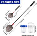 Telescopic Urine Collector for Dogs & Cats, Reusable Pet Urine Catcher with 2 Spoons & 2 Cups, Extendable Pee Stick Supp