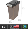 IRIS USA Dog Food Storage Container, Up to 13 lbs, Smoke, Made in USA