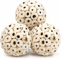 Bonka Bird Toys 1214 Pk3 All-Natural Sola Atta Balls, 3-Pack, 2" Diameter, Soft and Lightweight Chew and Foot Toys for Birds, Small Pets, and DIY Crafts, Safe for Parrots, Parakeets, and Cockatiels