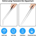 Vaincre 2PCS 15" Curved Stainless Steel Aquarium Reptile Feeding Tweezers