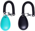 VOBRAMY Dog Training Clicker with Wrist Strap Durable Lightweight Easy to Use-2 Pack(Black+New Blue)