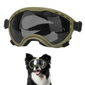 Dog Goggles for Medium to Large Breeds, UV Protection Dog Sunglasses with PC Lens, Soft TPU Frame and Adjustable Straps, Windproof Dustproof Anti-Fog Pet Eyewear for Outdoor Activities (Green Frame)