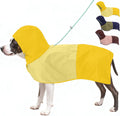 Waterproof Dog Raincoat with Hood, Extended Coverage Rain Jacket for Samll Dogs, Wind-Resistant Secure Fit with Leg Stra