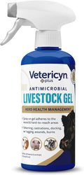 Vetericyn Plus Livestock Utility Gel Spray | Sprayable Hydrogel Wound Care, Teat Spray, Dermal Irritation Relief, Non-To