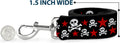 Buckle-Down Pet Leash - Skulls & Stars Black/White/Red - 4 Feet Long - 1" Wide