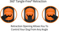 TUG 360° Tangle-Free Retractable Dog Leash with Waste Bag Dispenser (Small, White/Orange)