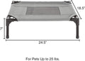 Elevated Dog Bed - 24.5x18.5-Inch Portable Pet Bed with Non-Slip Feet - Indoor/Outdoor Dog Cot or Puppy Bed for Pets up to 25lbs by PETMAKER (Gray)