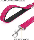 Taglory Reflective Dog Leash for Small Dogs, 3/4in x 4ft, Hot Pink