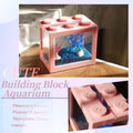 Small Betta Fish Tank, Stackable Mini Fish Tank Aquarium Tank Kit, 3/5 Gallon Rectangular Fish Bowl with Aquarium Gravel