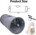 TiLanmiy Cat Tunnel, Durable Suede Collapsible Cat Play Tube Toys with Play Ball, Indoor Cat Tunnel for Cat, Puppy, Kitty, Kitten, Rabbit (Small)