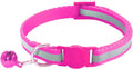 zulinlong 2 Pack Breakaway Cat Collars with Bells, Reflective Design and Claw Print Design, Safety Buckle, Adjustable 7.5-12.5 Inches for Kittens & Cats (Rose)