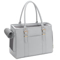 Fashion Pet Carrier Dog Purse Cat Bag Soft-Sided Carriers Travel Airline Approved, Stylish Leather Tote Handbag for Small Animal Puppy Kitten (Grey)