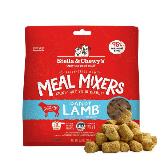 Stella & Chewy's Freeze-Dried Raw Lamb Meal Mixers- Dog Food Topper and Mixer - Made with 95% Grass-Fed Lamb, Organs & Bone - Perfect for Picky Eaters - Grain-Free - 3.5 oz