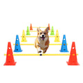 plzzree Dog Jump Agility Training Set Puppy Agility Training Hurdle 10 Cones & 5 Poles Combo for Backyard Adjustable Obstacle Training Course Equipment Outdoor Indoor