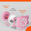 ilFindYou Waterproof Airtag Dog Collar Holder for Apple Air Tag, Silicone Dog Airtag Holder for Dogs & Cat Collars(Pink)