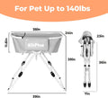 KITPLUS Portable Dog Bathtub, 5 Height Adjustable Dog Washing Station for Pet Shower and Grooming Foldable Bathing Tub with Storage & Anti-Slip Design for Small Large Dogs Cats