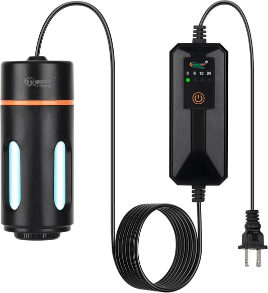 hygger Aquarium U-V Light with Timer, 360° Protective Shield Clean Light for Green Water and Algae Clean, Mini Algae Con